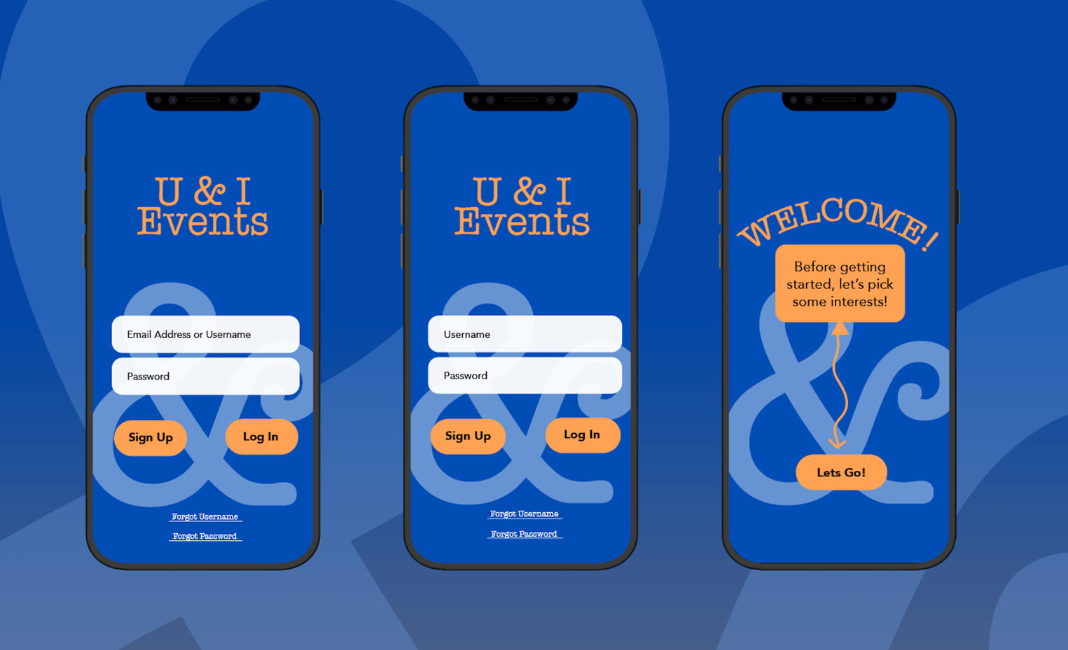 U & I Events - Mockup Pt. 1